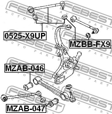 Control Arm/Trailing Arm, wheel suspension FEBEST 0525X9UP 2