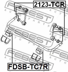 Link/Coupling Rod, stabiliser bar FEBEST 2123TCR 2
