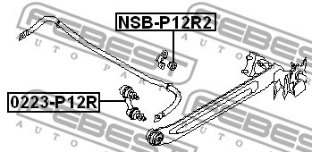 Link/Coupling Rod, stabiliser bar FEBEST 0223P12R 2