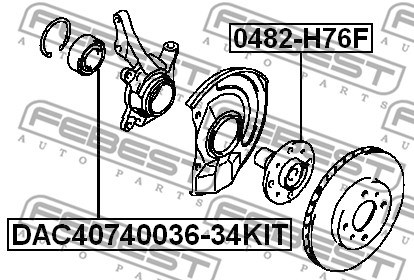 Wheel Bearing FEBEST DAC4074003634KIT 2