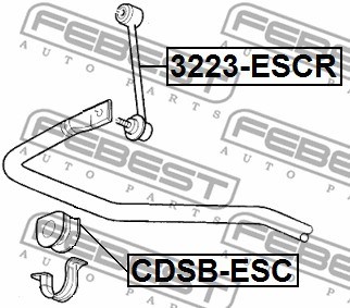 Link/Coupling Rod, stabiliser bar FEBEST 3223ESCR 2