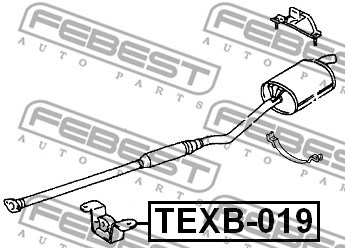 Mounting Kit, exhaust system FEBEST TEXB019 2