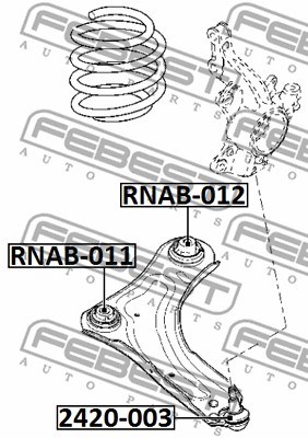 Mounting, control/trailing arm FEBEST RNAB012 2
