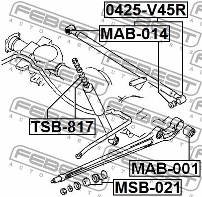 Mounting, control/trailing arm FEBEST MAB001 2