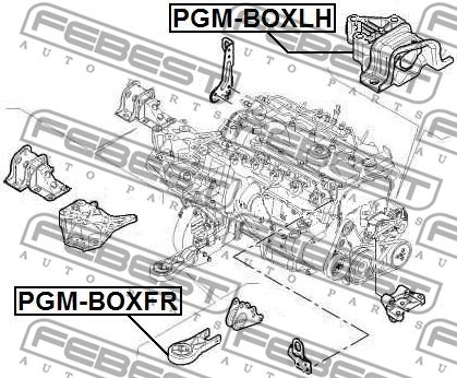 Mounting, engine FEBEST PGMBOXLH 2