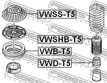 Rubber Buffer, suspension FEBEST VWDT5 2