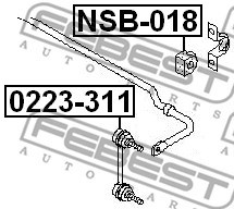 Mounting, stabiliser bar FEBEST NSB018 2