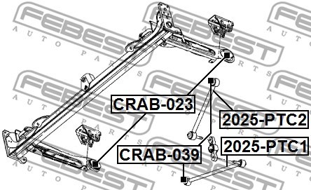 Control/Trailing Arm, wheel suspension FEBEST 2025PTC2 2