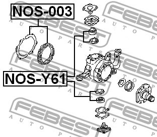 Repair Kit, steering knuckle FEBEST NOS003 2
