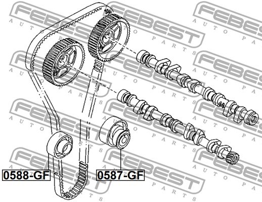 Deflection/Guide Pulley, timing belt FEBEST 0588GF 2