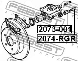 Bellow, brake caliper guide FEBEST 2073001 2