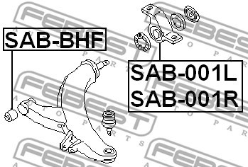 Mounting, control/trailing arm FEBEST SAB001L 2