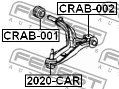 Mounting, control/trailing arm FEBEST CRAB002 2