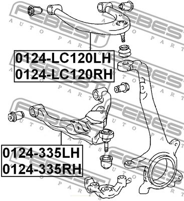 Control Arm/Trailing Arm, wheel suspension FEBEST 0124335LH 2
