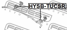 Mounting, stabiliser bar FEBEST HYSBTUCSR 2