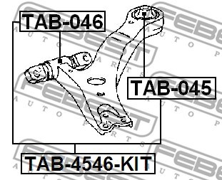 Mounting, control/trailing arm FEBEST TAB046 2