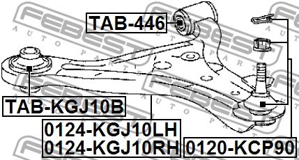 Control Arm/Trailing Arm, wheel suspension FEBEST 0124KGJ10LH 2