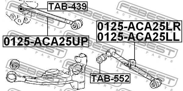 Control/Trailing Arm, wheel suspension FEBEST 0125ACA25UP 2