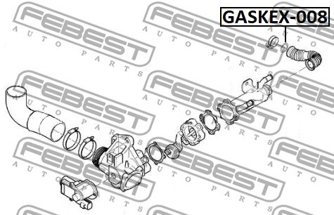 Seal Ring, exhaust pipe FEBEST GASKEX008 2