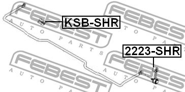 Bushing, stabiliser bar FEBEST KSBSHR 2