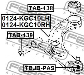 Mounting, control/trailing arm FEBEST TAB439 2
