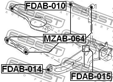Mounting, control/trailing arm FEBEST FDAB015 2