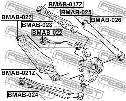 Mounting, control/trailing arm FEBEST BMAB022 2