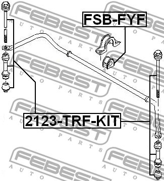 Link/Coupling Rod, stabiliser bar FEBEST 2123TRFKIT 2