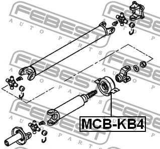 Bearing, propshaft centre bearing FEBEST MCBKB4 2