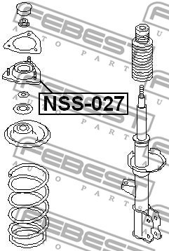 Mounting, shock absorbers FEBEST NSS027 2