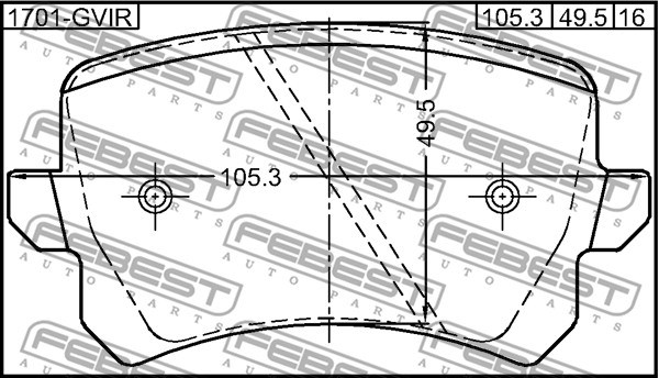Brake Pad Set, disc brake FEBEST 1701GVIR 2