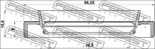 Seal, drive shaft FEBEST 95HBY38560916L 2