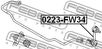 Link/Coupling Rod, stabiliser bar FEBEST 0223FW34 2
