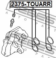 Repair Kit, brake caliper FEBEST 2375TOUARR 2