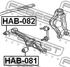 Mounting, control/trailing arm FEBEST HAB082 2