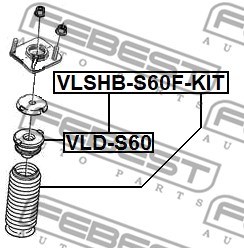 Dust Cover Kit, shock absorber FEBEST VLSHBS60FKIT 2