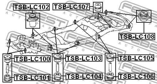 Mounting, axle beam FEBEST TSBLC105 2