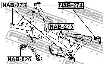 Bushing, axle beam FEBEST NAB274 2