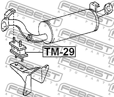 Mounting Kit, exhaust system FEBEST TM29 2