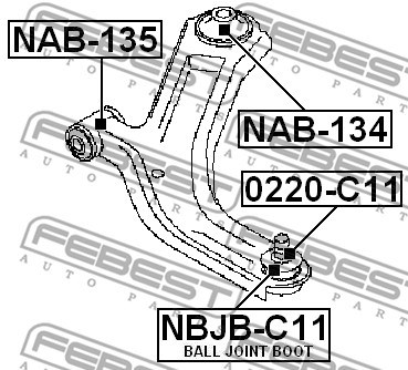 Repair Kit, ball joint FEBEST NBJBC11 2