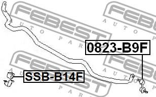 Link/Coupling Rod, stabiliser bar FEBEST 0823B9F 2