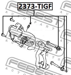 Bellow, brake caliper guide FEBEST 2373TIGF 2