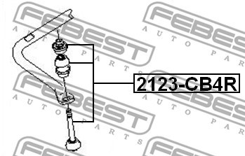 Link/Coupling Rod, stabiliser bar FEBEST 2123CB4R 2
