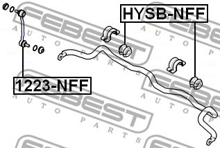 Mounting, stabiliser bar FEBEST HYSBNFF 2