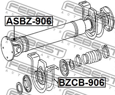 Bearing, propshaft centre bearing FEBEST BZCB906 2
