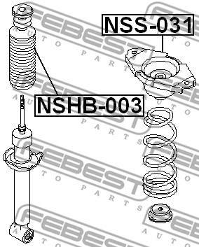 Mounting, shock absorbers FEBEST NSS031 2