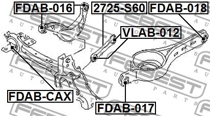 Control/Trailing Arm, wheel suspension FEBEST 2725S60 2