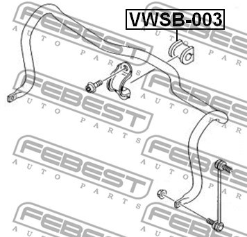 Mounting, stabiliser bar FEBEST VWSB003 2