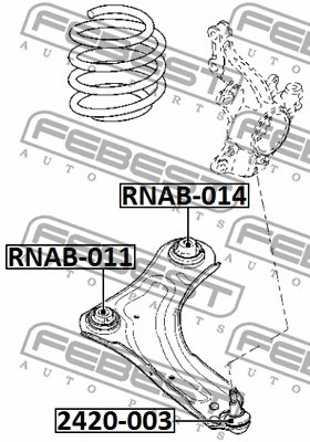 Mounting, control/trailing arm FEBEST RNAB014 2