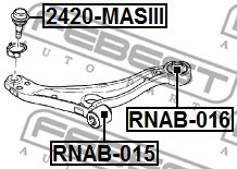 Mounting, control/trailing arm FEBEST RNAB016 2